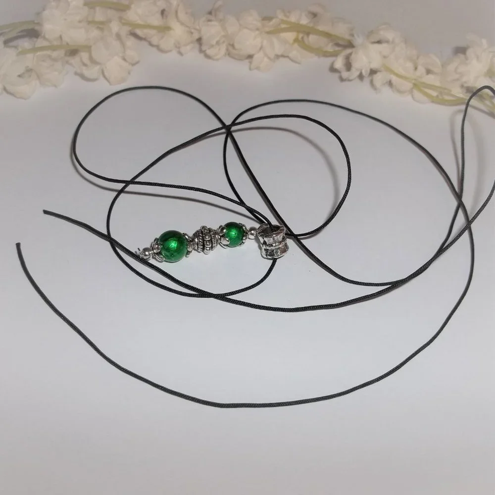 Necklace, Beaded Necklace, Emerald Green Necklace, Blue Necklace, Necklace, A096